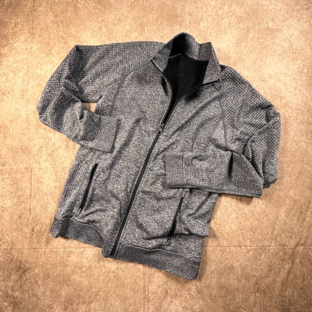Lululemon Engineered Warmth Jacket Mens Medium Gray Performance Full Zip Slim